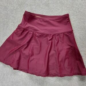 Shapermint Essentials Swim Skirt High Waisted Full Coverage Women SMALL Burgundy
